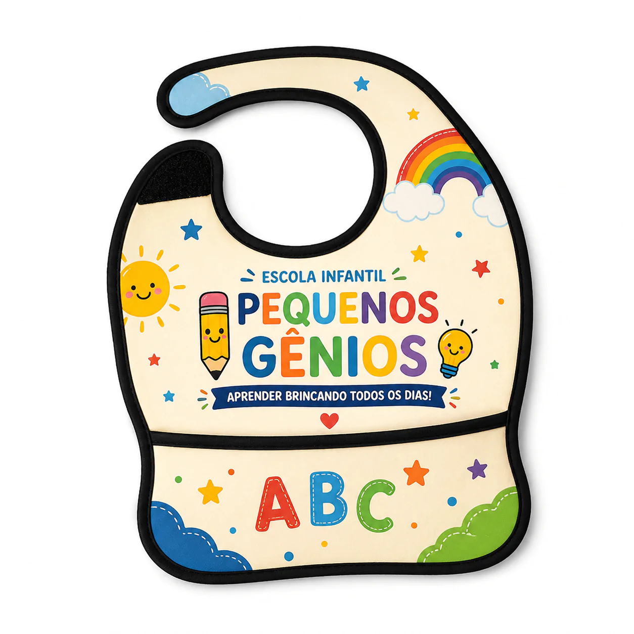 Babador em Neoprene Personalizado com Cata-Migalhas Brindes para Empresas e Eventos