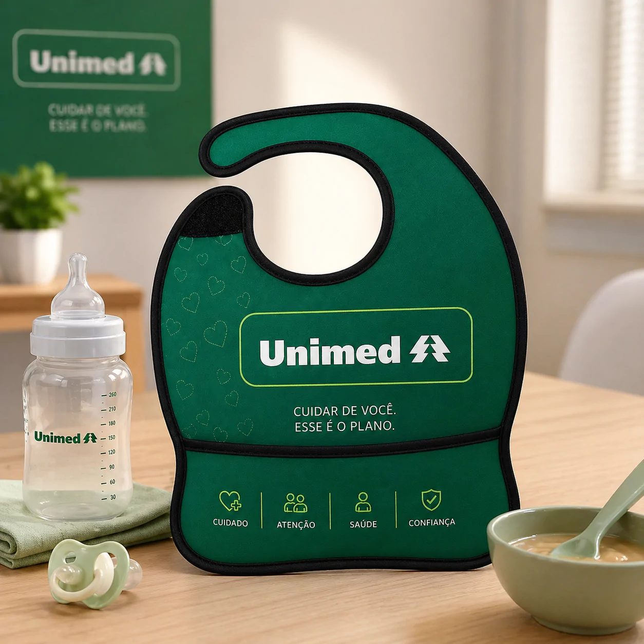 Babador em Neoprene Personalizado com Cata-Migalhas Brindes para Empresas e Eventos - Imagem 2