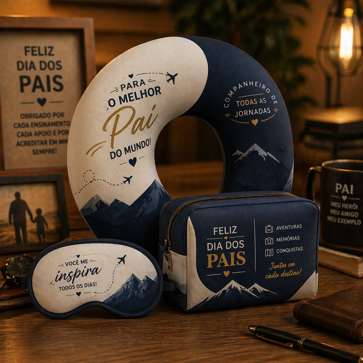 Kit Viagem Personalizado com Almofada de Pescoço + Máscara de Dormir + Necessaire para Brindes Personalizados para Empresas - Imagem 2