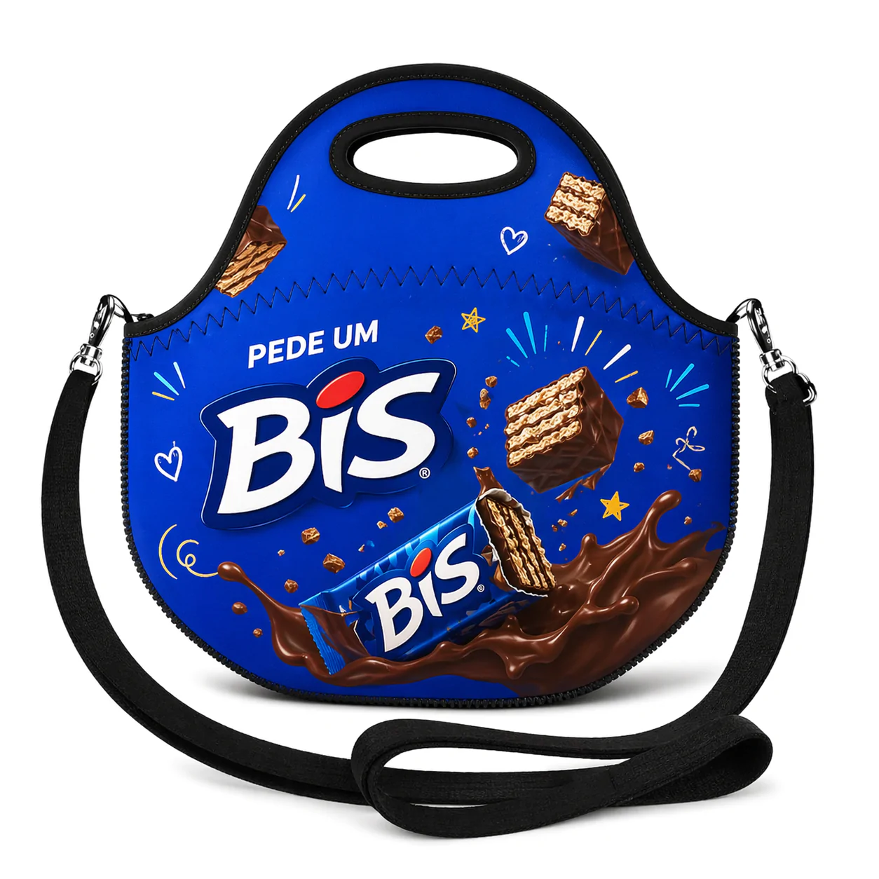 Lancheira Térmica Personalizada em Neoprene com Alça Brindes para Empresas Qualidade Alta Durabilidade