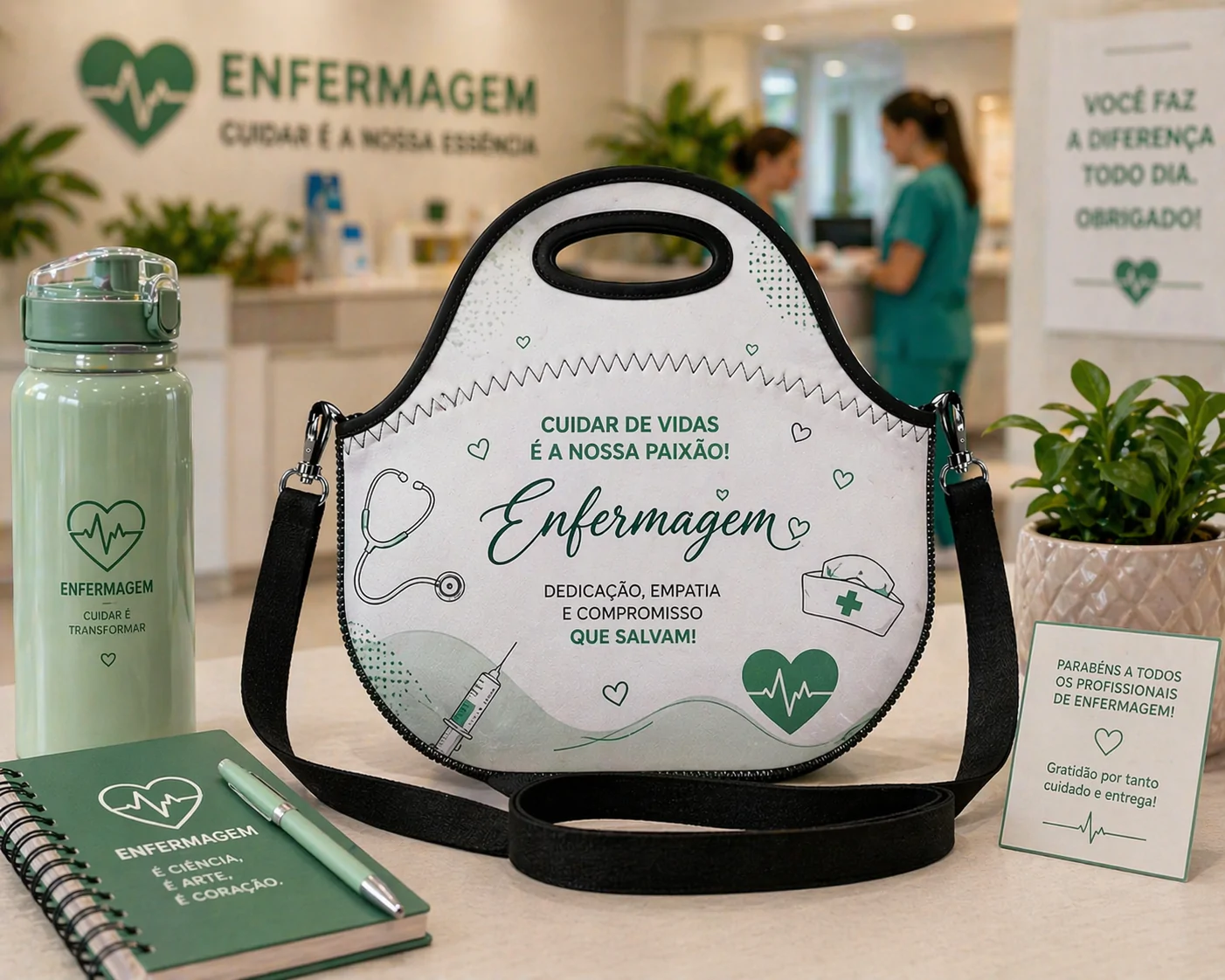 Lancheira Térmica Personalizada em Neoprene com Alça Brindes para Empresas Qualidade Alta Durabilidade - Imagem 5