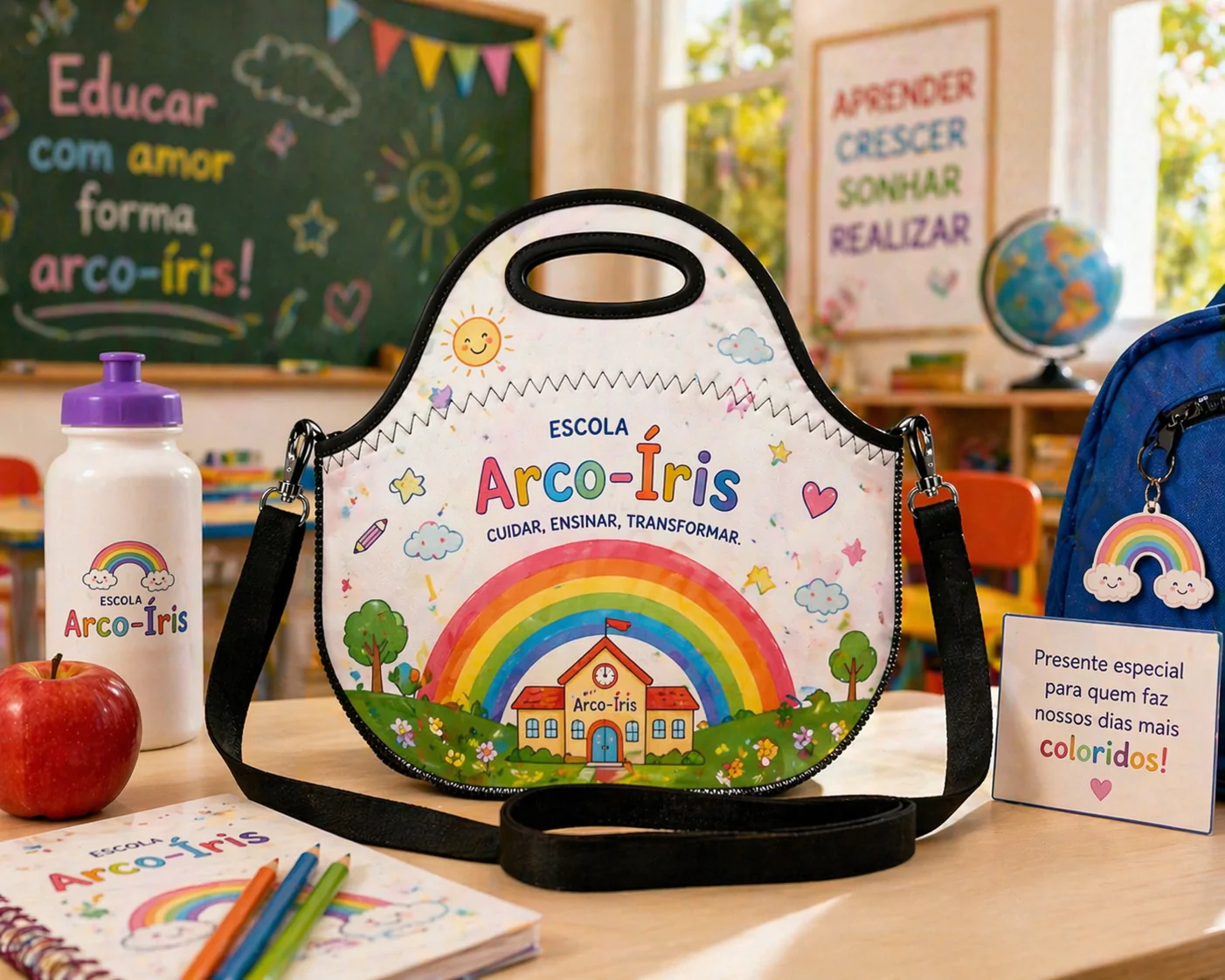 Lancheira Térmica Personalizada em Neoprene com Alça Brindes para Empresas Qualidade Alta Durabilidade - Imagem 3